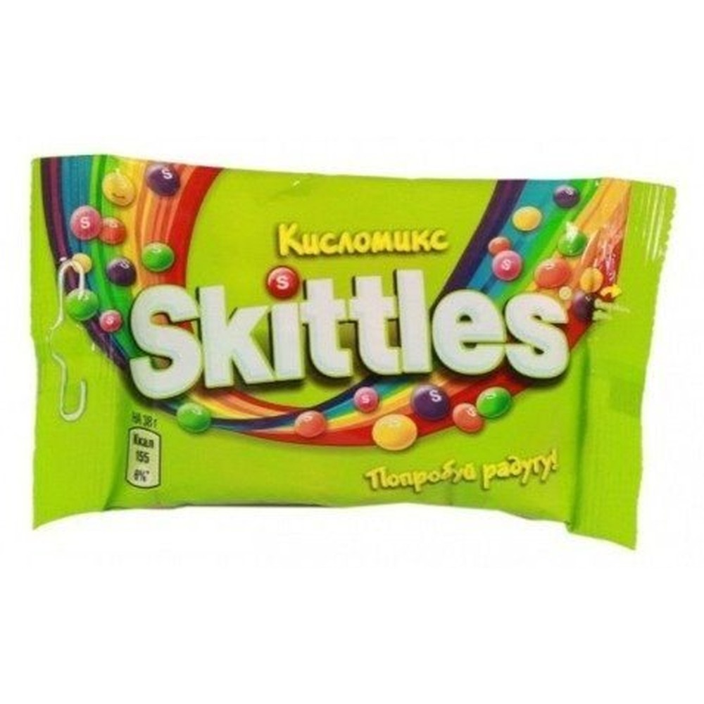 Драже Skittles Кисломикс в сахарной глазури с ароматами малины, ананаса, мандарина, вишни и яблока, 38г