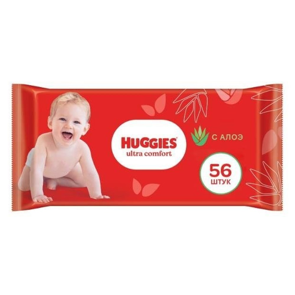 Салфетки Huggies Ultra Comfort Aloe детские влажные, 64шт