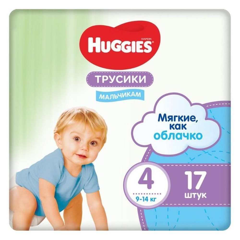 Подгузники-трусики для мальчиков HUGGIES LW , размер 4, 17 штук