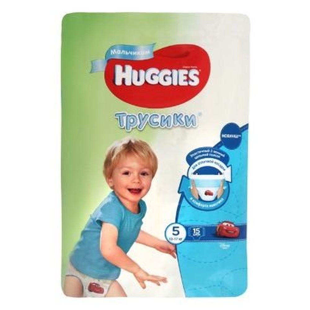 Подгузники-трусики для мальчиков  HUGGIES LW , размер 5, 15 штук