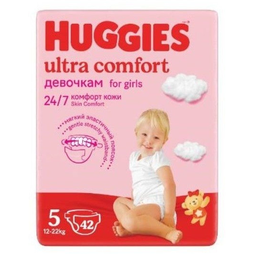 ПОДГУЗНИКИ HUGGIES UC 5 JUMBO 12-22КГ 42ШТ*4 GIRL