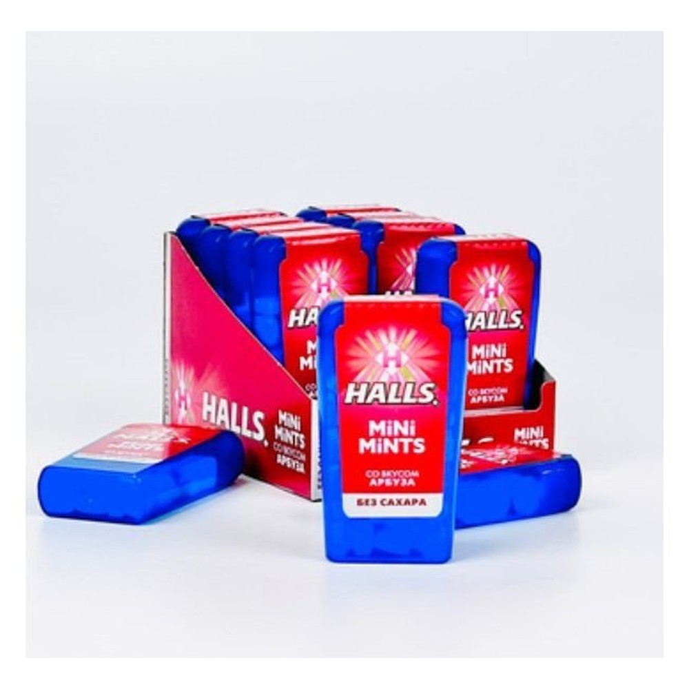 HALLS| конфеты без сахара "MINI MINTS АРБУЗ"