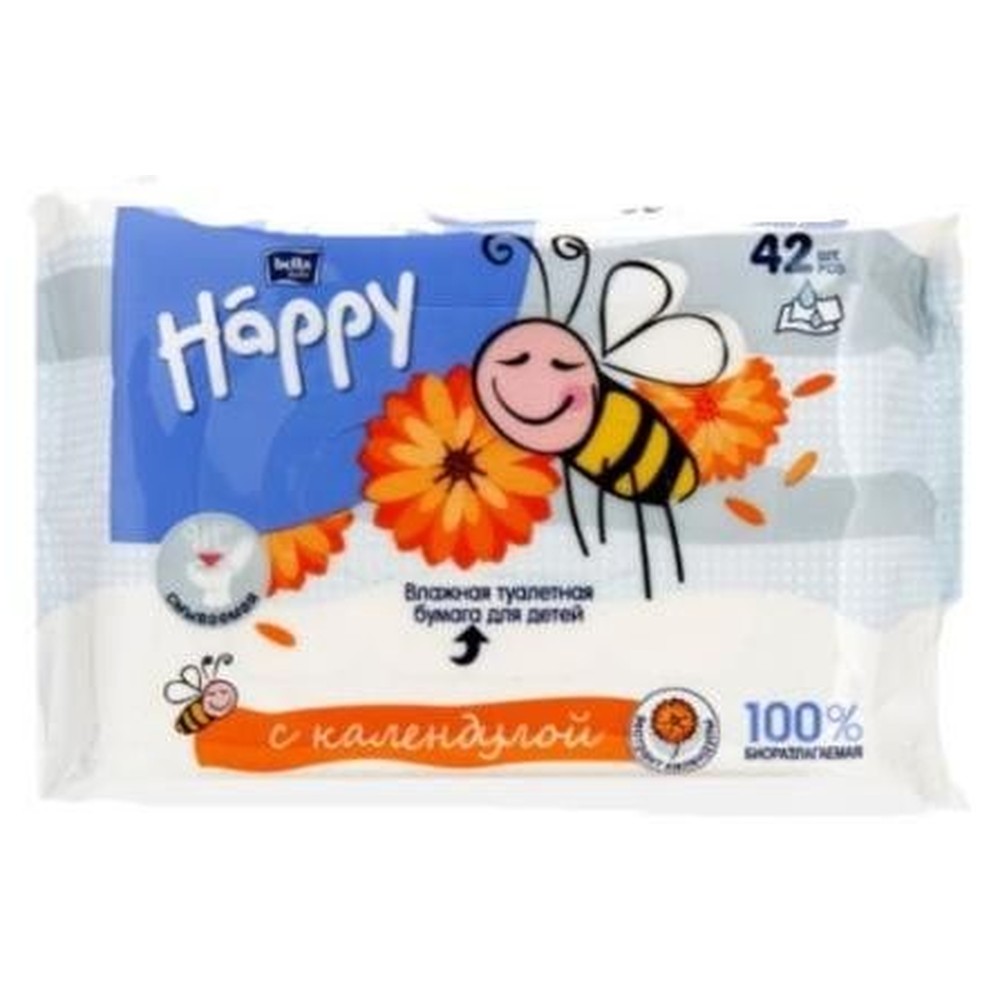 БУМАГА ТУАЛЕТНАЯ ВЛАЖНАЯ КАЛЕНДУЛА Д/ДЕТЕЙ 42ШТ