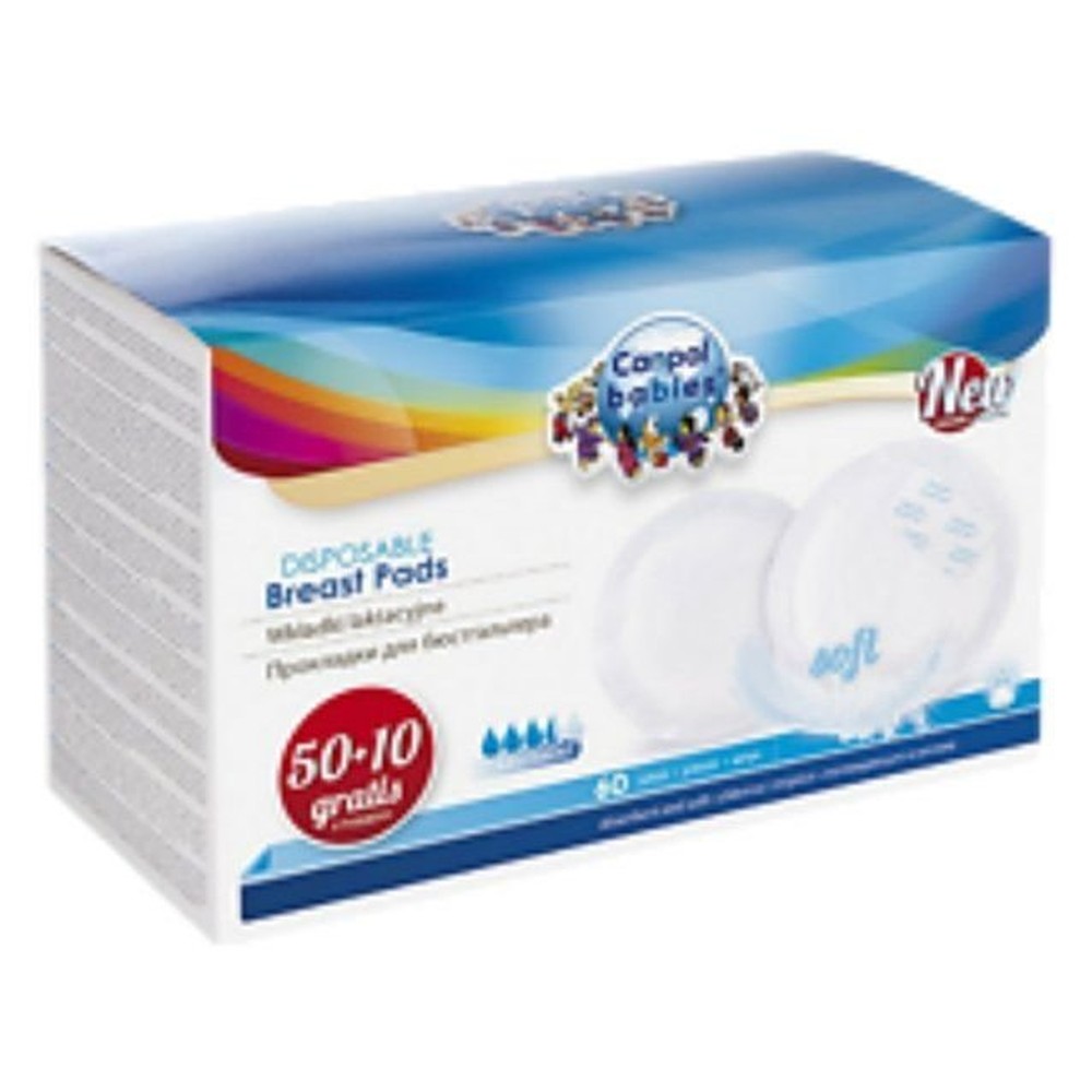 Вкладыши для бюстгальтера Canpol Babies впитывающие с клейкой полосой 50+10 шт