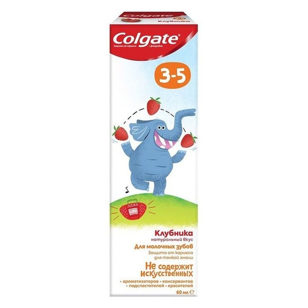 Colgate 3-5 Клубника детская зубная паста с фторидом, 60 мл