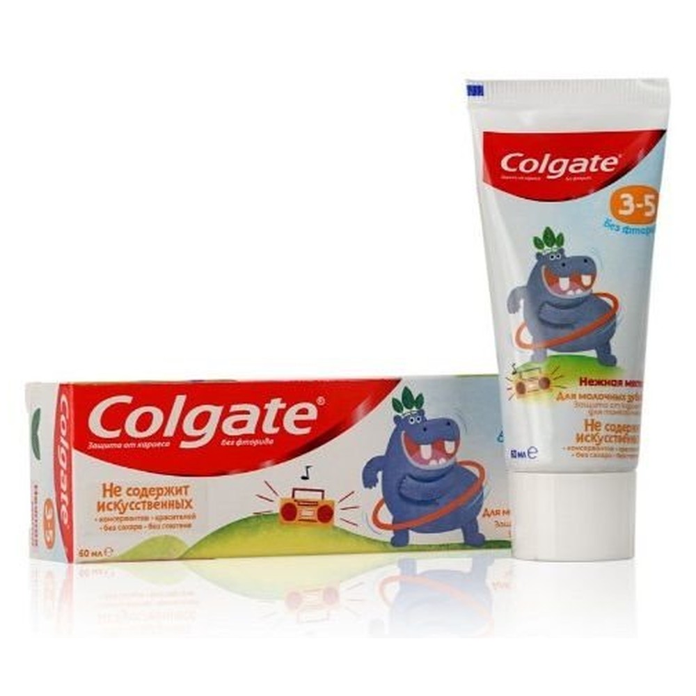 Зубная паста Colgate детская, Для Детей 3-5 лет, вкус Апельсина, 60 мл, без фторида