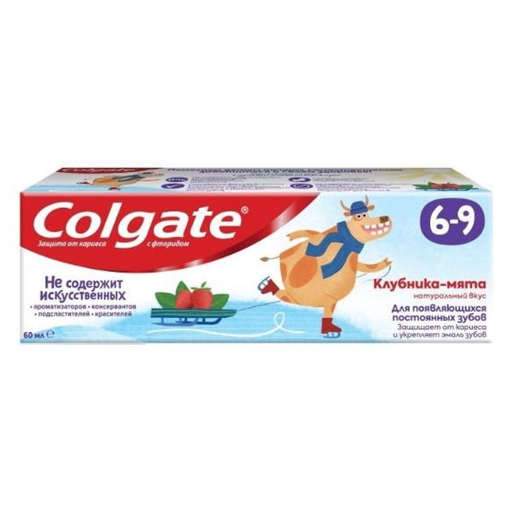 Colgate 6-9 Клубника-мята детская зубная паста с фторидом, 60 мл