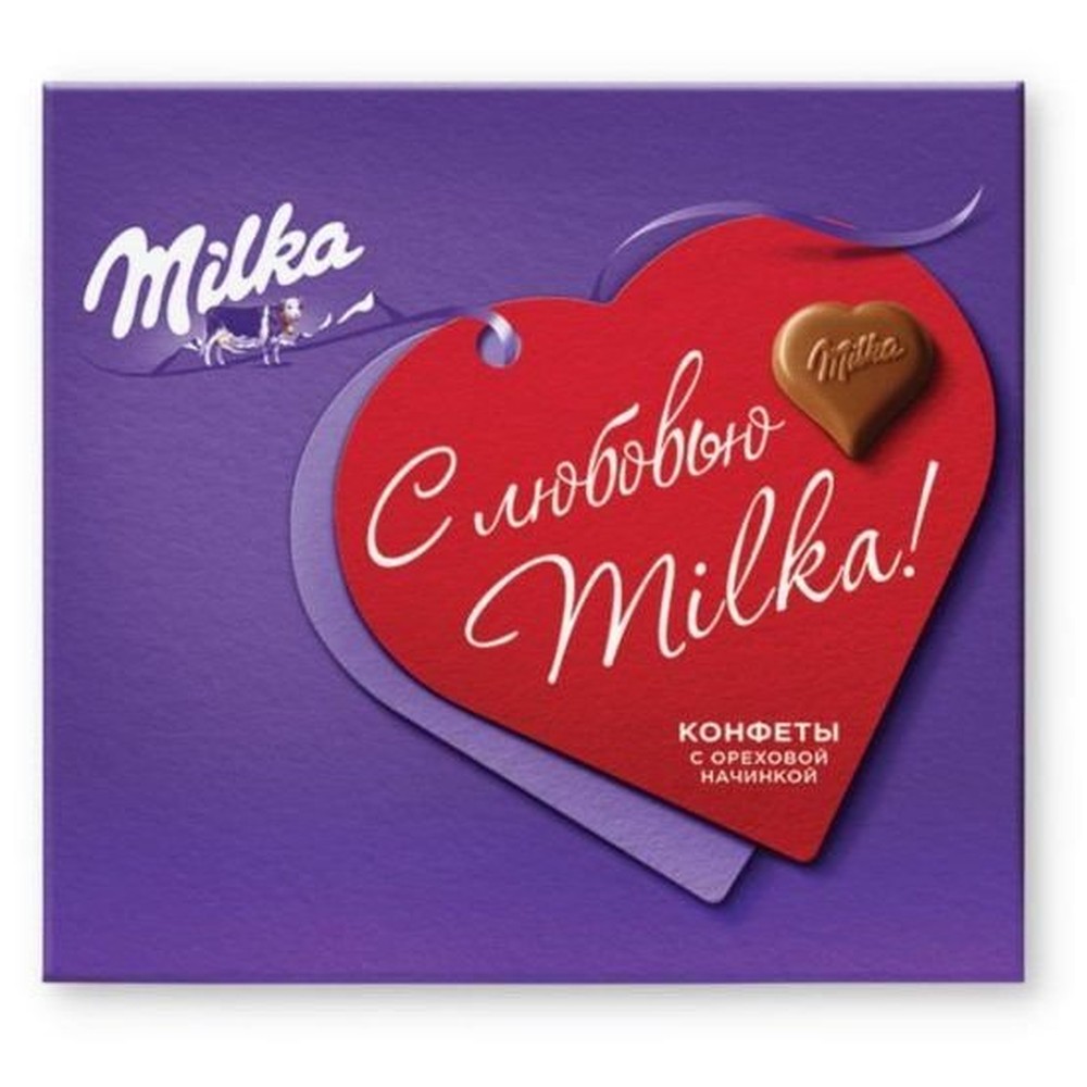 MILKA| конфеты с молочного шоколада "С ОРЕХОВОЙ НАЧИНКОЙ" 110г