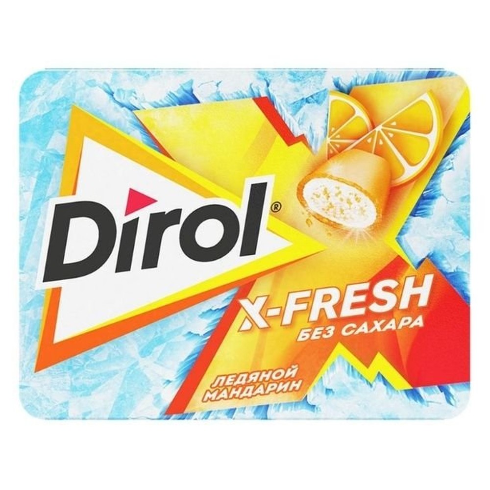 DIROL| X-FRESH жевательная резинка без сахара "ЛЕДЯНОЙ МАНДАРИН"