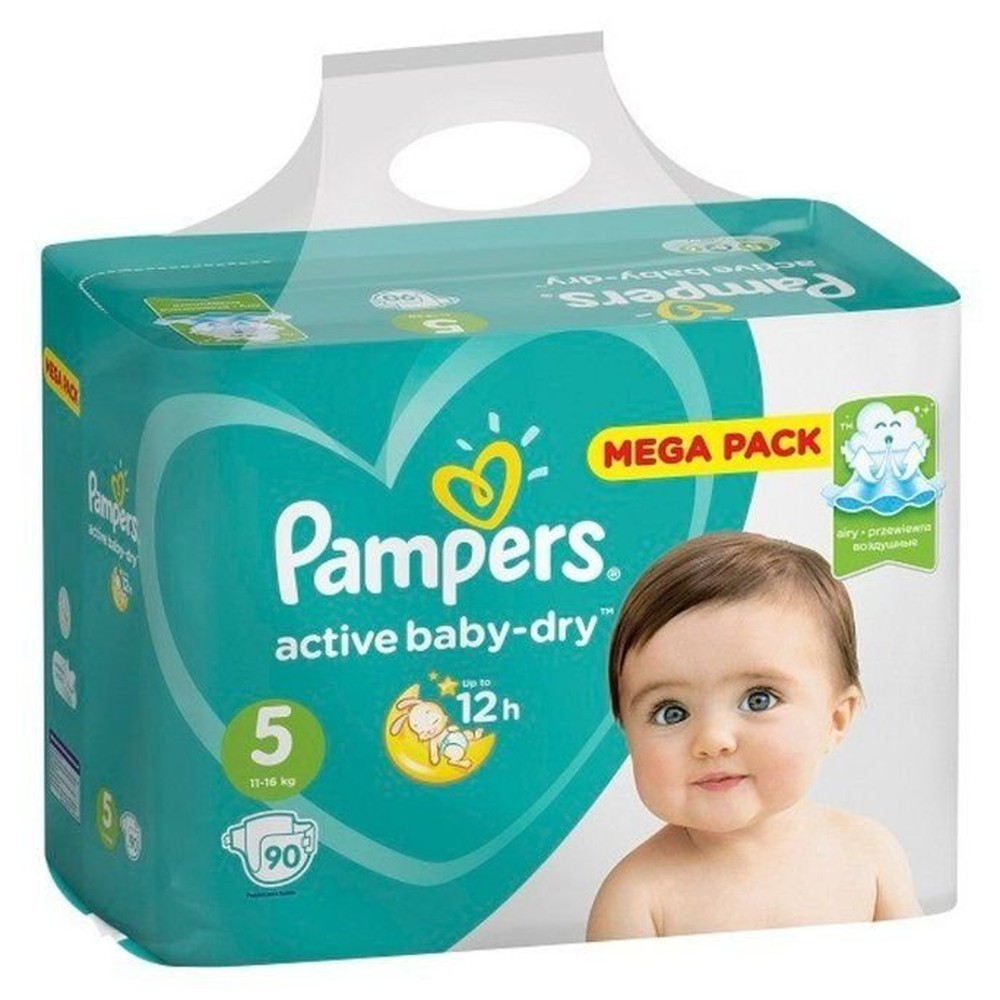 Подгузники Pampers Active Baby-Dry 11–16 кг, размер 5, 90 шт.