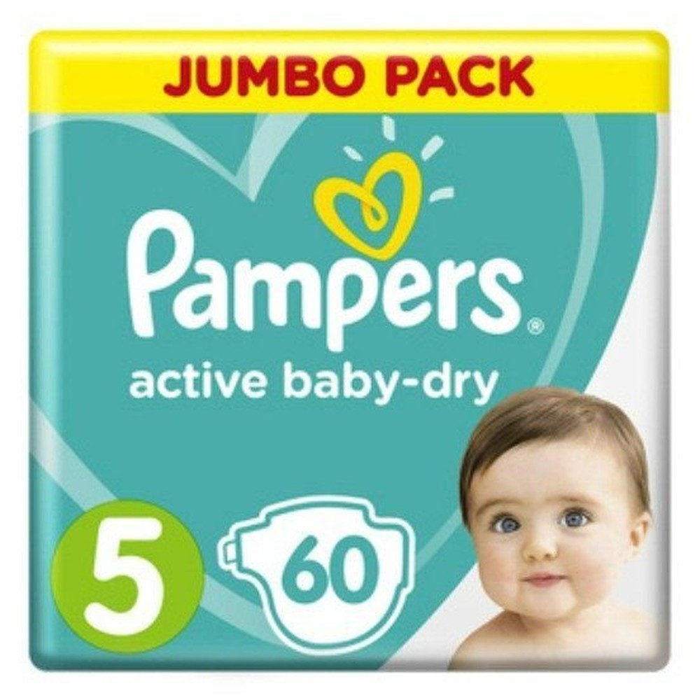 Подгузники Pampers Active Baby-Dry 11–16 кг, размер 5, 60 шт.