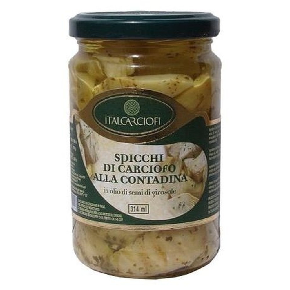 Italcarciofi Четвертинки артишоков "по крестьянски" в масле со специями - 314 мл