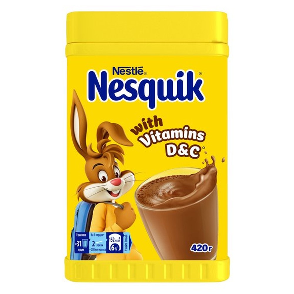 КАКАО НАПИТОК БЫСТРО РАСТВОРИМЫЙ NESQUIK 420ГР