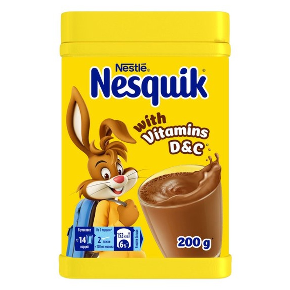 КАКАО НАПИТОК БЫСТРО РАСТВОРИМЫЙ NESQUIK 200ГР