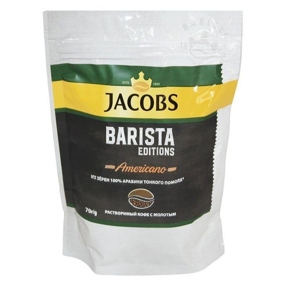 Кофе молотый в растворимом JACOBS BARISTA 70 гр, пакет