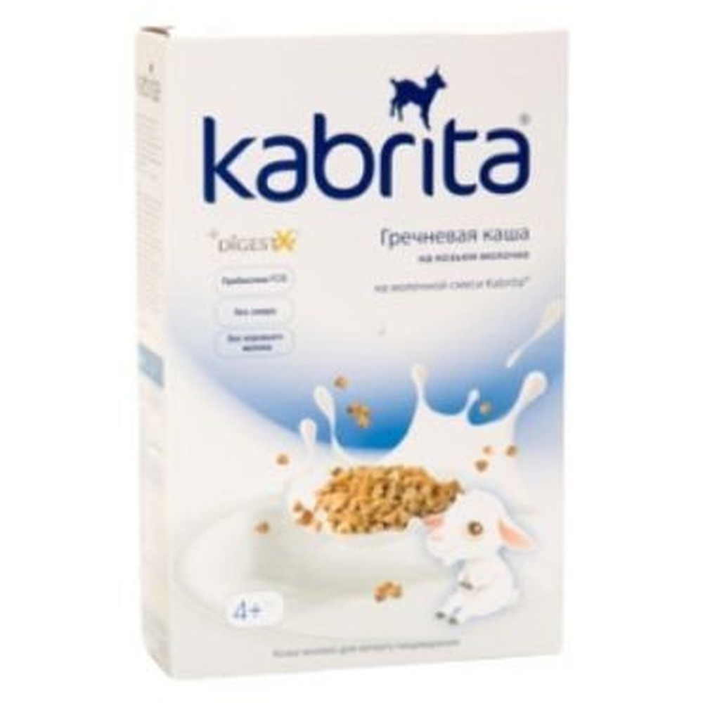 Каша kabrita на козьем молоке гречневая с 4 месяцев до 1 года,  180 г.