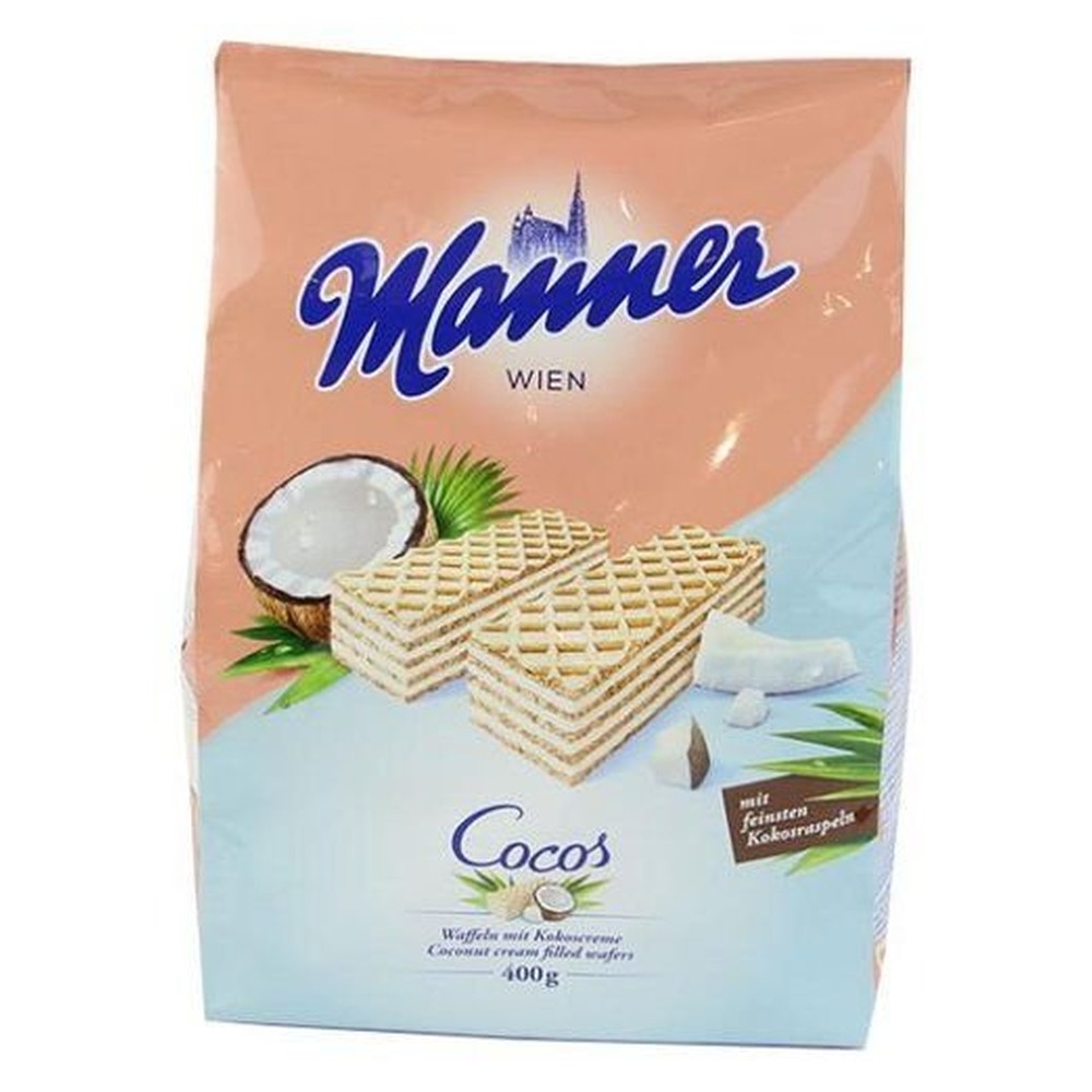 MANNER ВАФЛИ С КОКОСОВОЙ НАЧИНКОЙ 400ГР