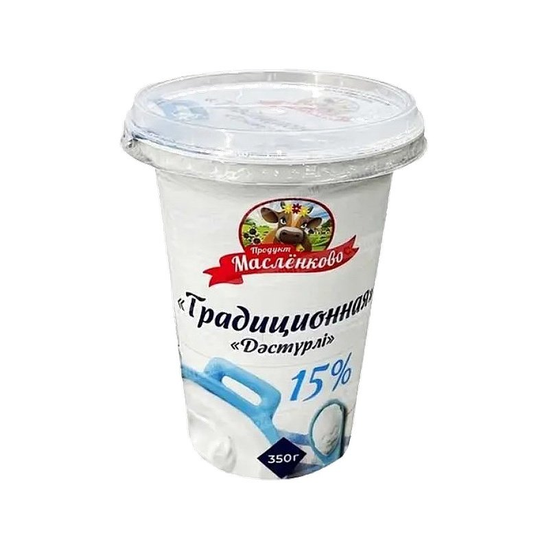 ПРОДУКТ СМЕТАННЫЙ МАСЛЁНКОВО ДОМАШНЯЯ 15% 350 Г